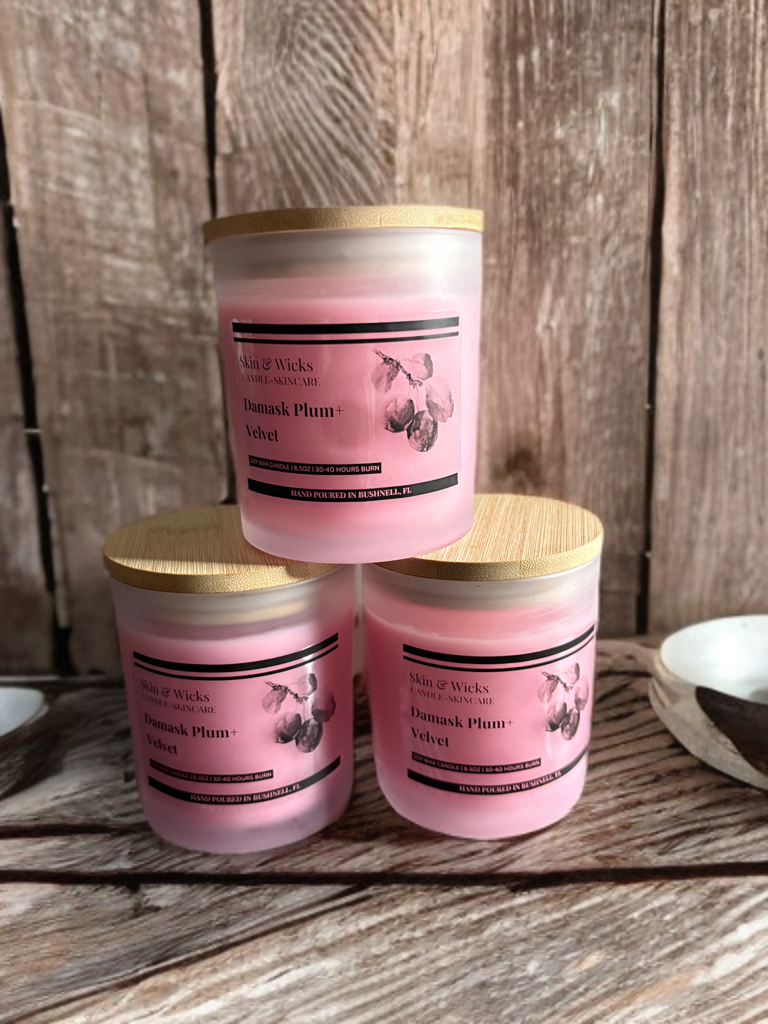 Damask Plum & Velvet Luxury Soy Candle | Rich Fruit Scent