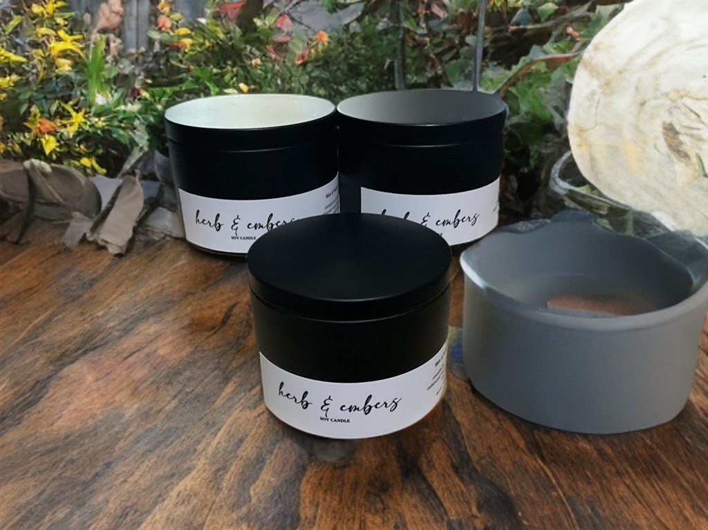 Herb & Ember Luxury Soy Candle | Herbal Smoke & Amber | Skin & Wicks
