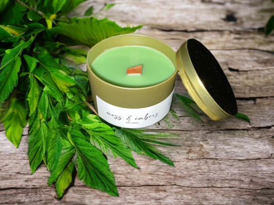 Moss & Embers Luxury Soy Candle | Oakmoss, Vetiver & Sandalwood | Skin & Wicks