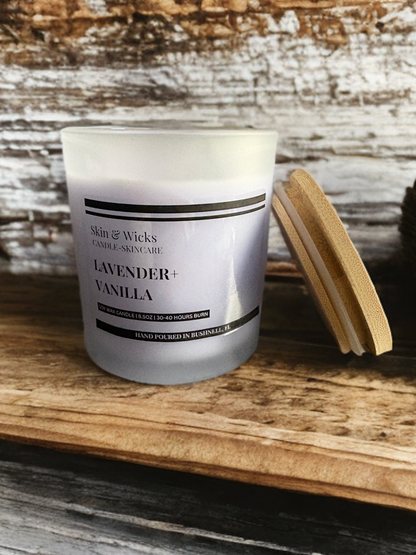 Lavender Vanilla Soy Candle | Relaxing Luxury Candle | Skin & Wicks