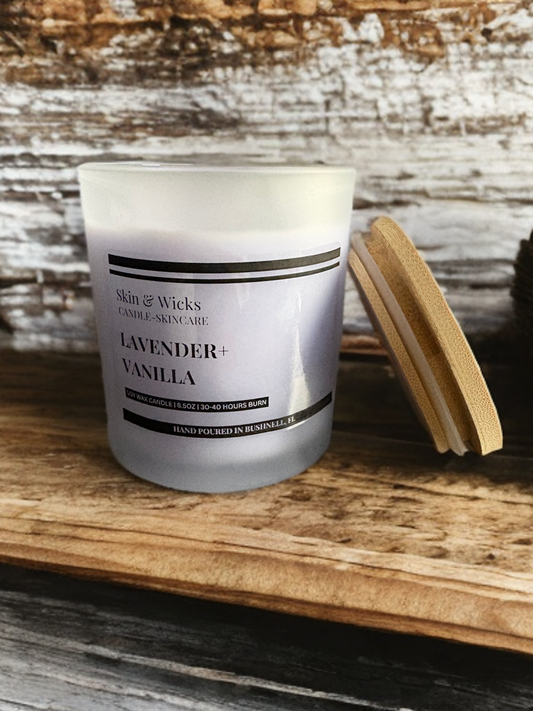 Lavender Vanilla Soy Candle | Relaxing Luxury Candle | Skin & Wicks