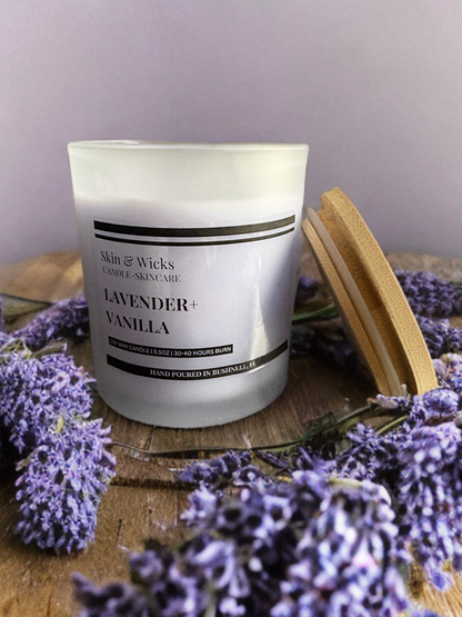 Lavender Vanilla Soy Candle | Relaxing Luxury Candle | Skin & Wicks