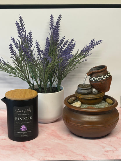Restore Luxury Body Candle | Lavender & White Tea Luxury Massage Candle | Skin & Wicks