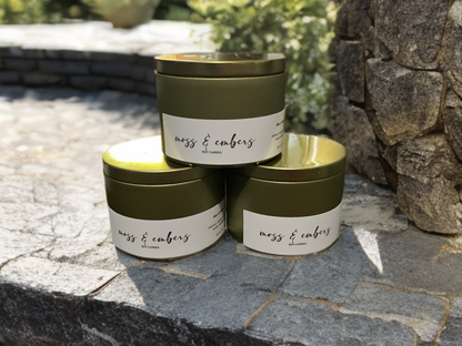 Moss & Embers Luxury Soy Candle | Oakmoss, Vetiver & Sandalwood | Skin & Wicks