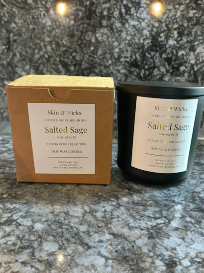 Salted Sage Soy Candle – Coastal & Herbal Luxury