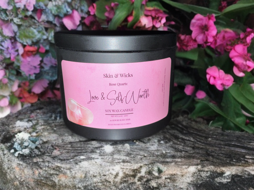 Love & Self-Worth Rose Quartz Candle