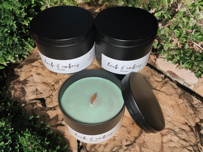 Herb & Ember Luxury Soy Candle | Herbal Smoke & Amber | Skin & Wicks