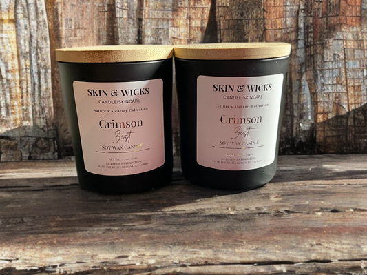 Crimson Zest Soy Candle | Bright Citrus & Warm Spice