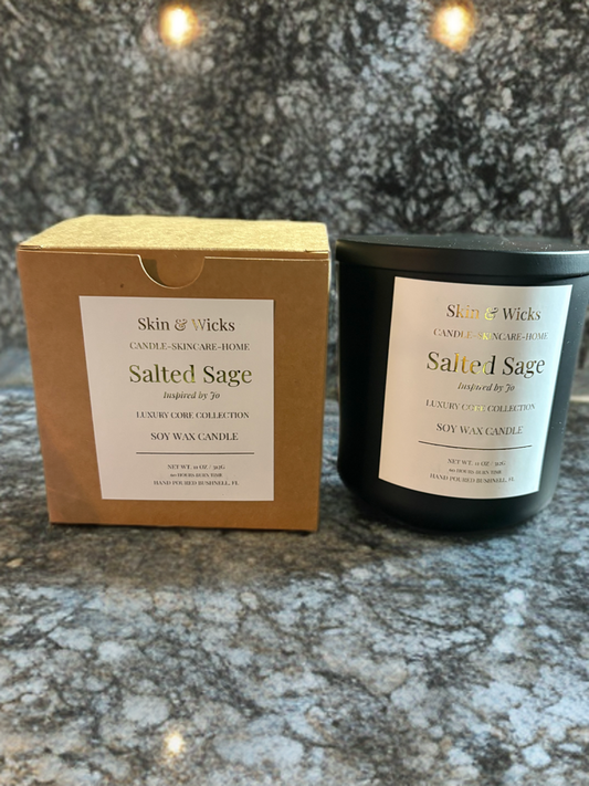 Salted Sage Soy Candle – Coastal & Herbal Luxury