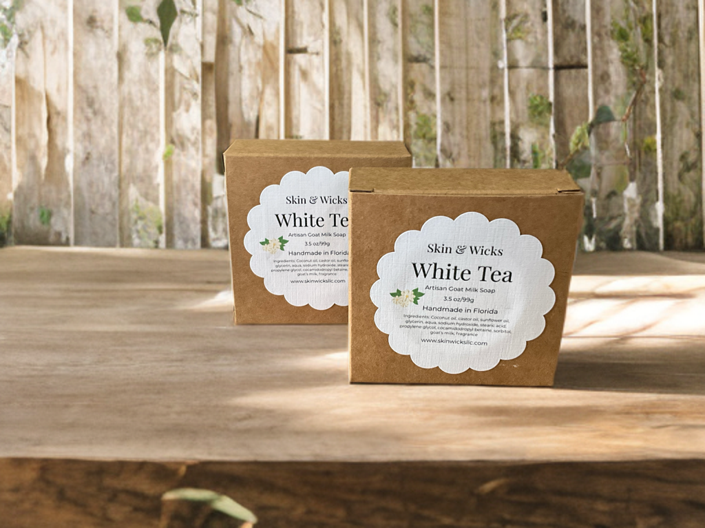 Luxury White Tea Handmade Soap infused with goat milk ￼