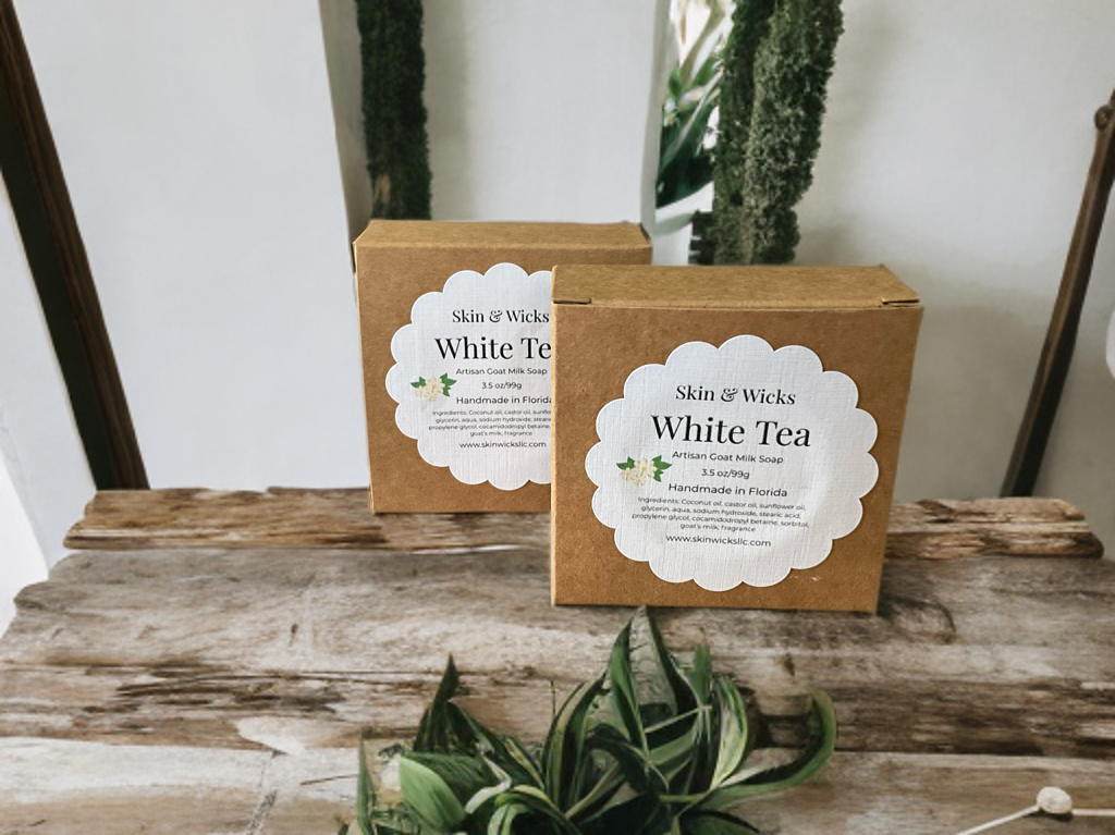 Luxury White Tea Handmade Soap infused with goat milk ￼
