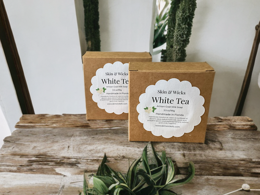 Luxury White Tea Handmade Soap infused with goat milk ￼